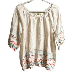 NEW LUCKY & COCO 100% Cotton On Off Shoulder Embroidered Top  SZ M